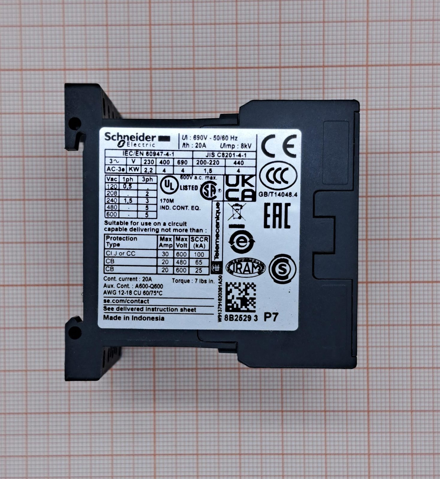 Контактор 3-полюсный LC1K0910P7 SCHNEIDER ELECTRIC