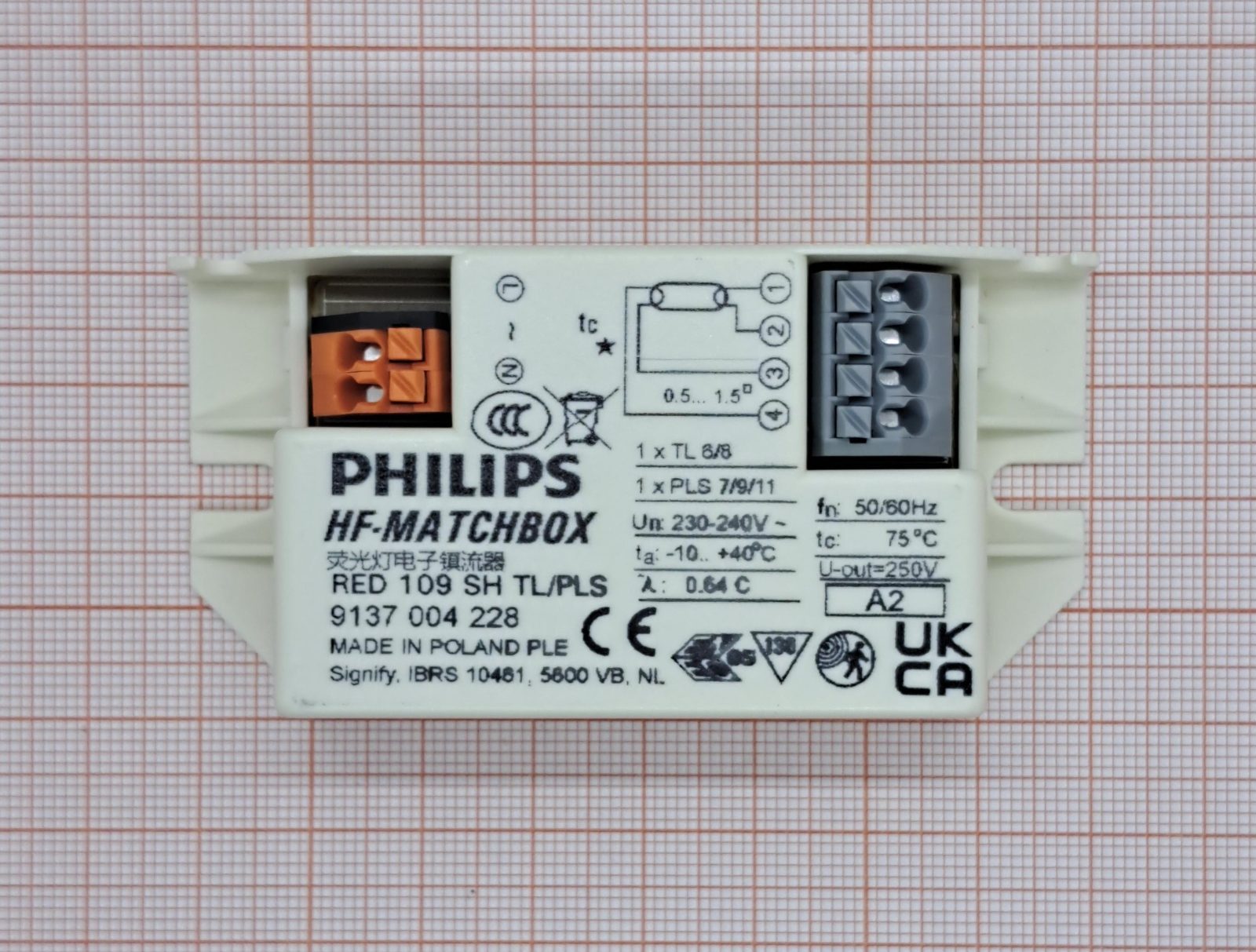 Электронный балласт HF-M RED 109 SH TL/PL-S 230-240V PHILIPS Электронный балласт HF-M RED 109 SH TL/PL-S 230-240V PHILIPS