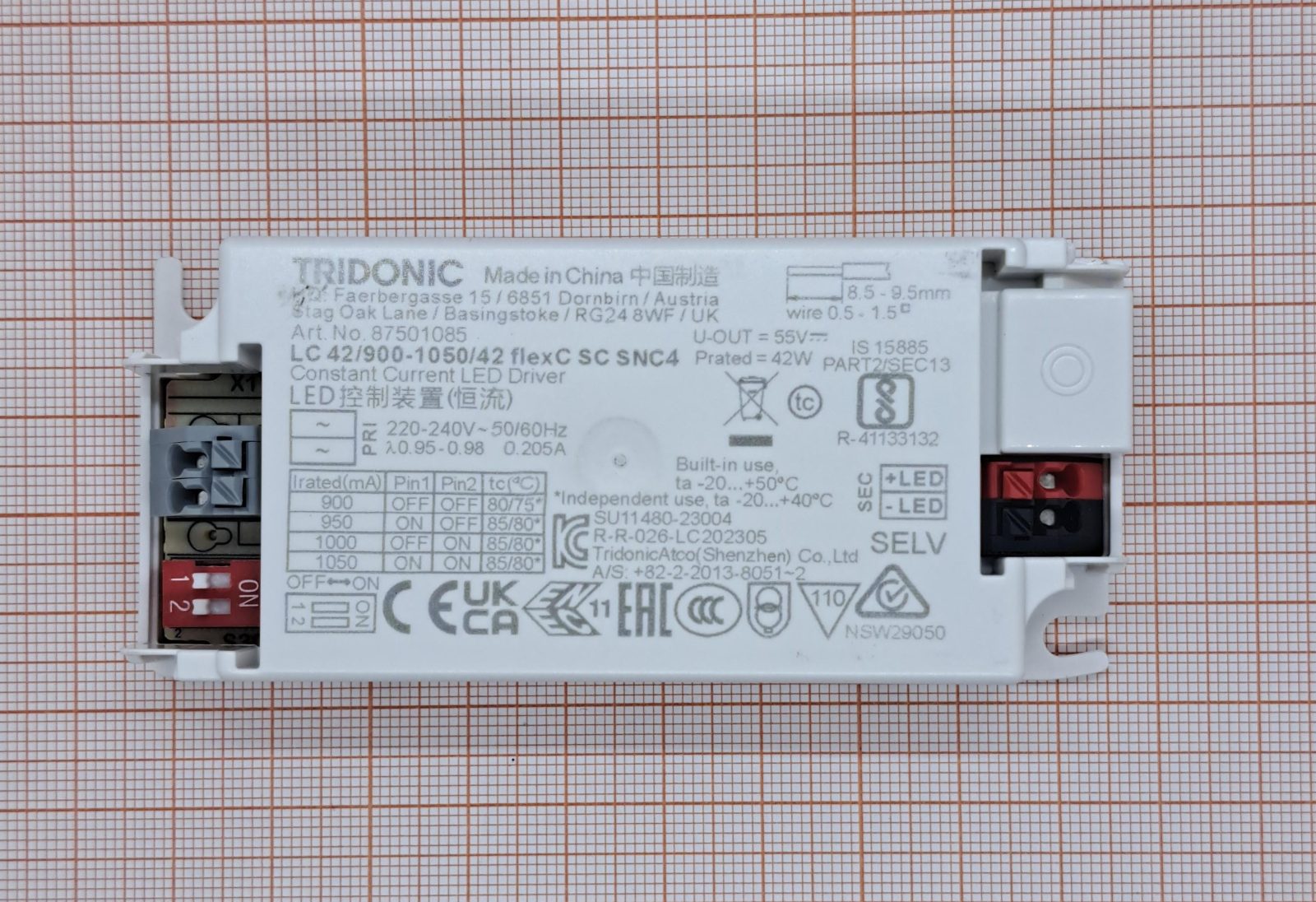 Источник питания импульсный LC 42/900-1050/42 FLEXC SC SNC4 TRIDONIC