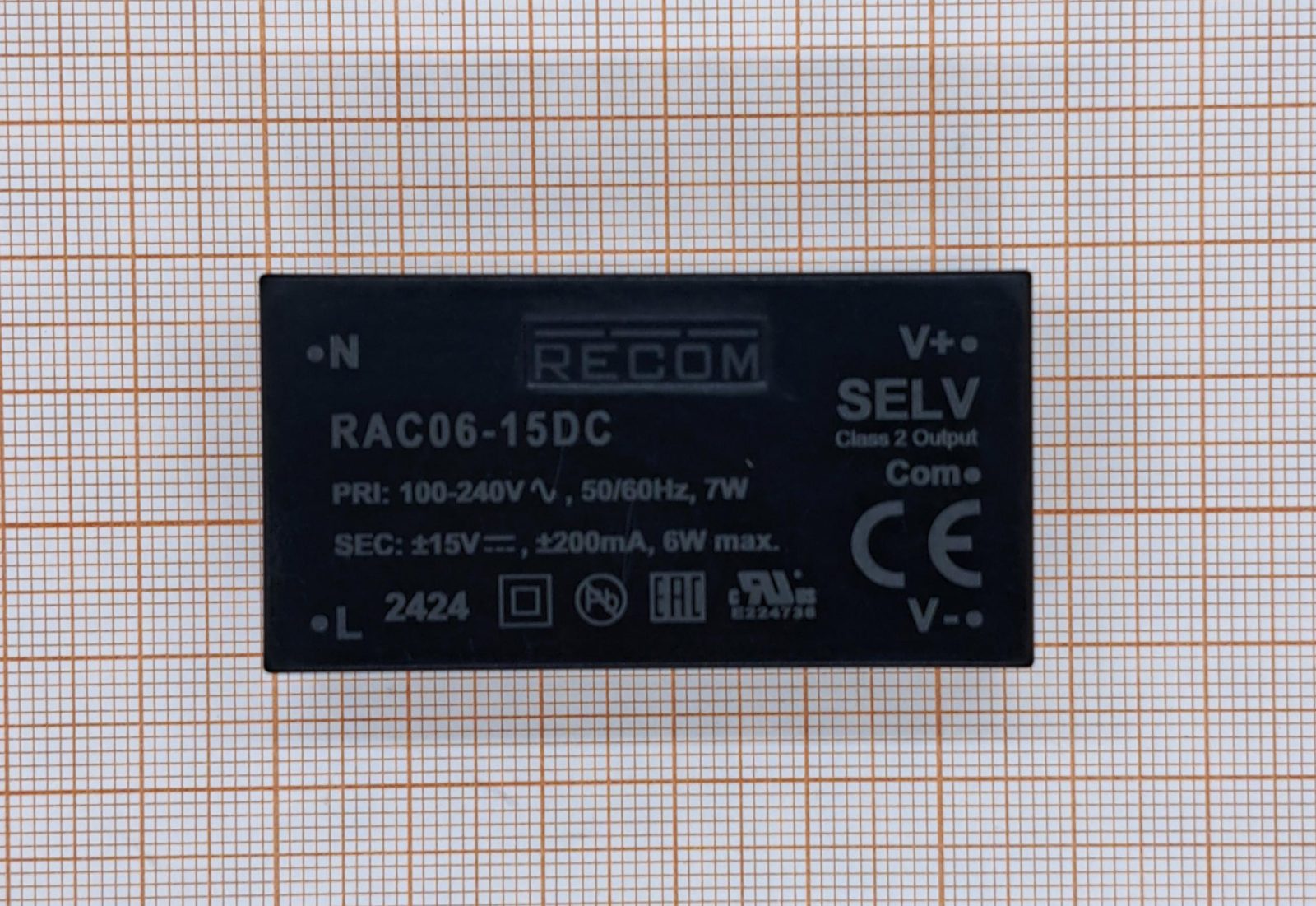 Преобразователь AC/DC RAC06-15DC RECOM Преобразователь AC/DC RAC06-15DC RECOM