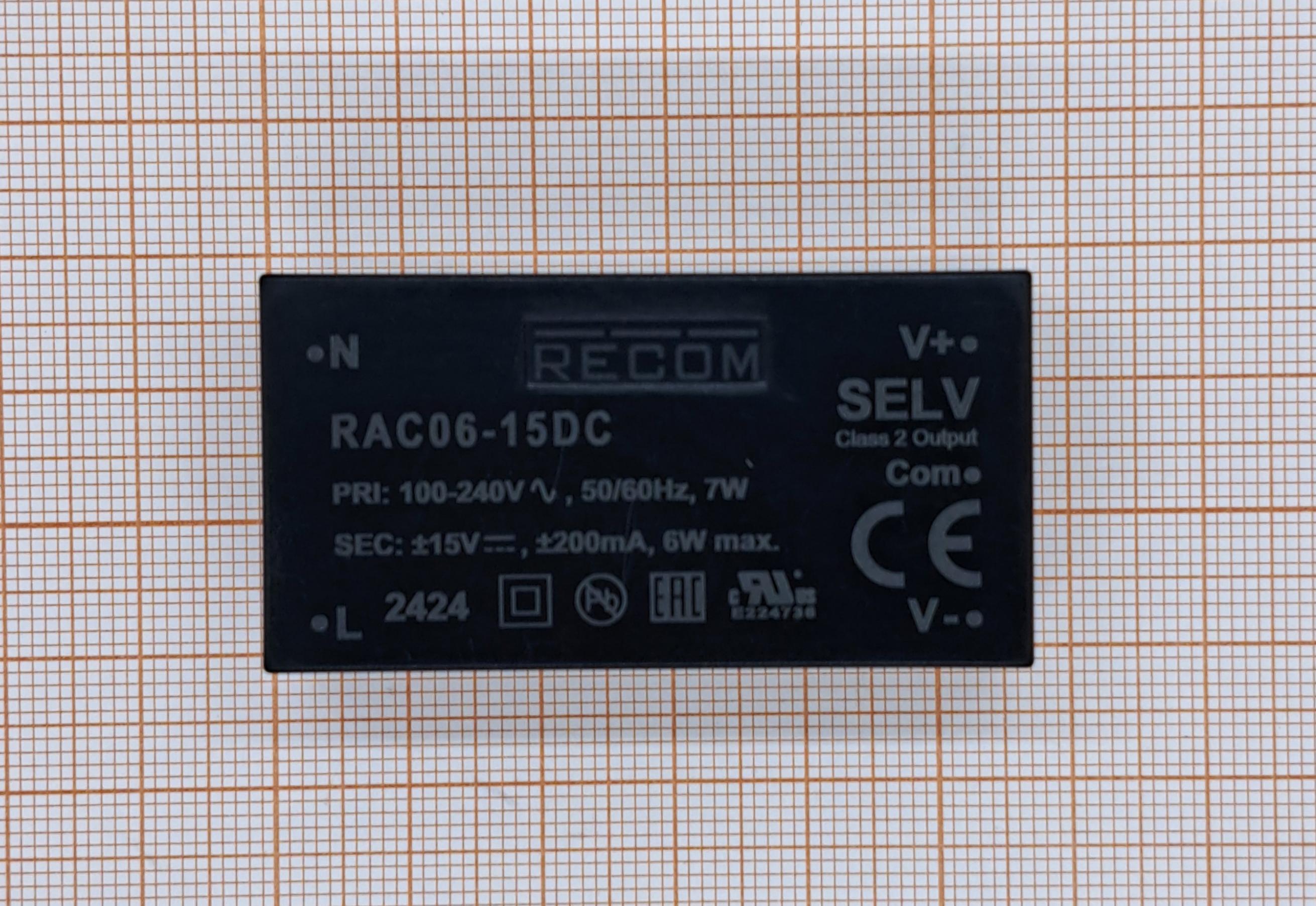 Преобразователь AC/DC RAC06-15DC RECOM