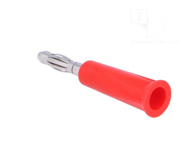 1010-I-R, Plug; 4mm banana; 24A; 30VAC; 60VDC; red; non-insulated; on cable