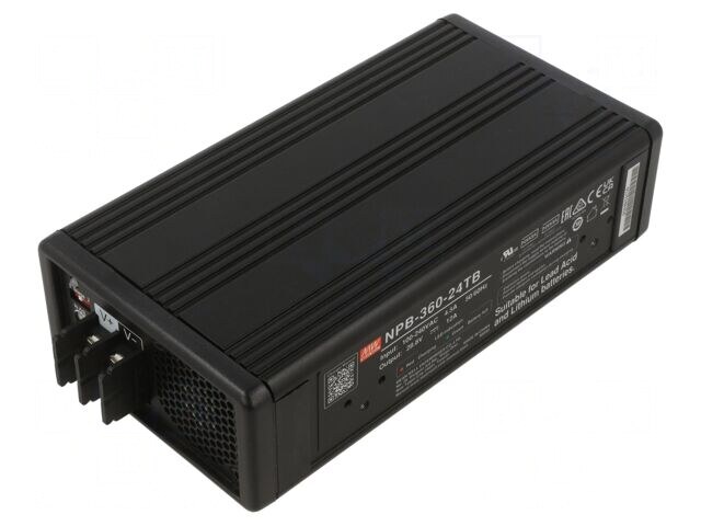 NPB-360-24TB, Заряд.устр: для аккумуляторов; 12А; 40÷125Ач; 27,6ВDC; 92%