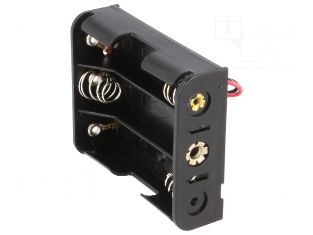 BH-331-3A, Контейнер; AA,R6; Кол-во бат: 3; провода; черный; 150мм