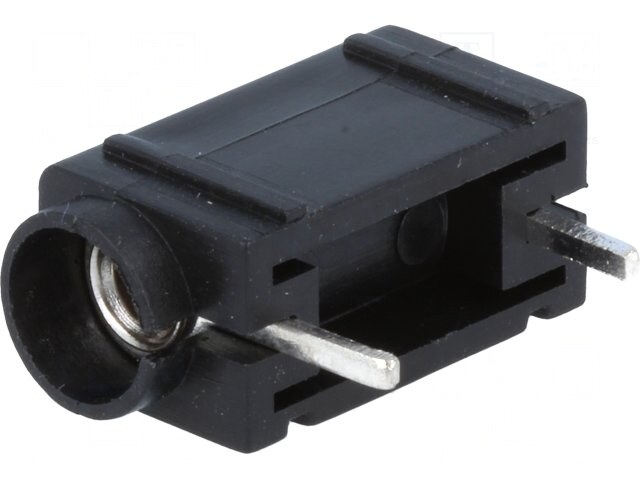 BSM-410-B, Гнездо; "банан" 4мм; 24А; 60ВDC; черный; посеребренные; PCB; 24мм
