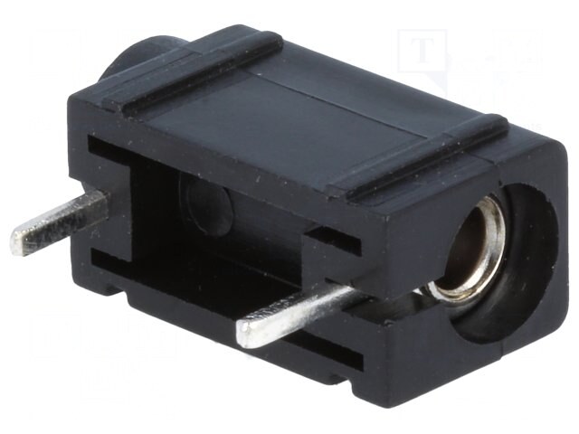 BSM-410-B, Гнездо; "банан" 4мм; 24А; 60ВDC; черный; посеребренные; PCB; 24мм