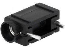 BSM-410-B, Гнездо; "банан" 4мм; 24А; 60ВDC; черный; посеребренные; PCB; 24мм