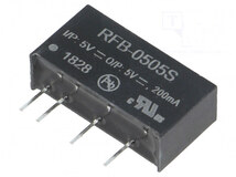 RFB-0505S, Преобразователь: DC/DC; 1Вт; Uвх: 4,5÷5,5В; Uвых: 5ВDC; Iвых: 200мА