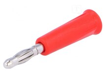 1010-I-R, Plug; 4mm banana; 24A; 30VAC; 60VDC; red; non-insulated; on cable